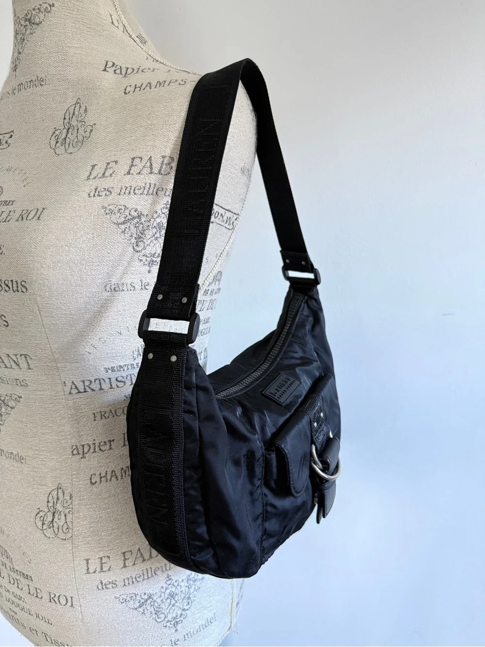 Lauren Ralph Lauren Black nylon Shoulder Hobo with Buckle Detail